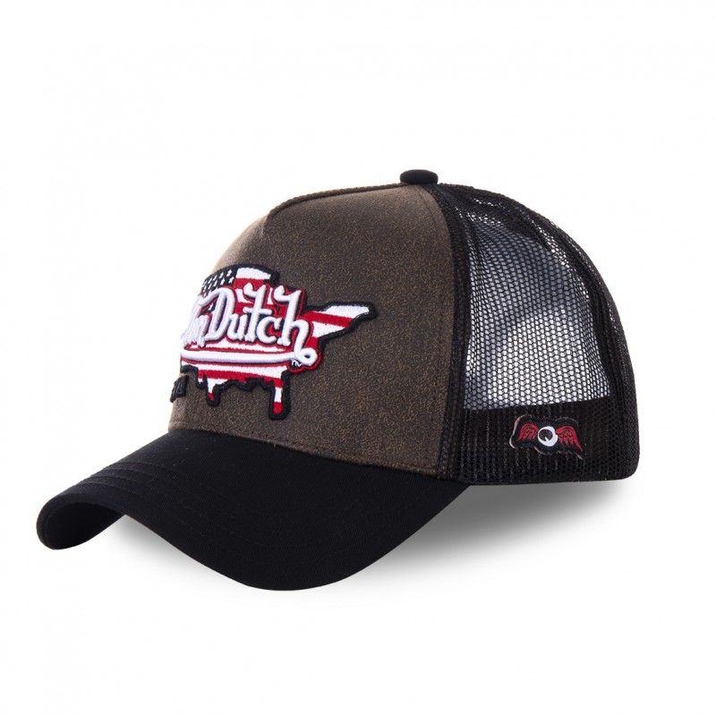 Brown Von Dutch USA mesh baseball cap