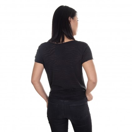 Von Dutch Women's Black Printed Tigresse V-Neck T-Shirt