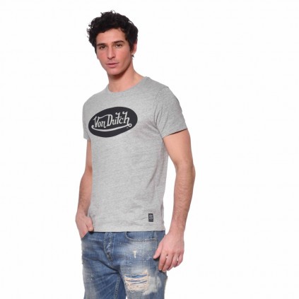 T-shirt homme Coton Front Von Dutch vue de côté gris