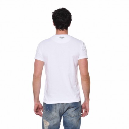 T-shirt homme Coton Front Von Dutch vue de dos blanc