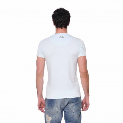 T-shirt col rond coton homme Stee Von Dutch vue de dos bleu clair