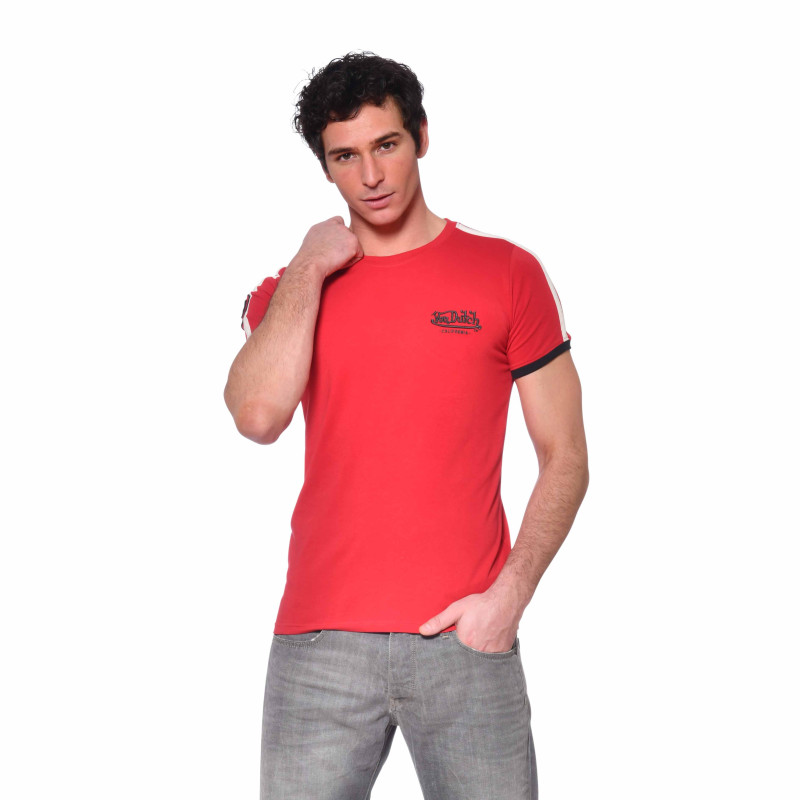 Men's Von Dutch Twen red cotton T-shirt front