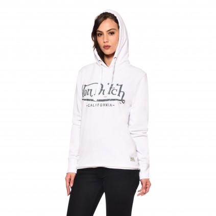 Women's Von Dutch Flow White Sweatshirt With Hood
