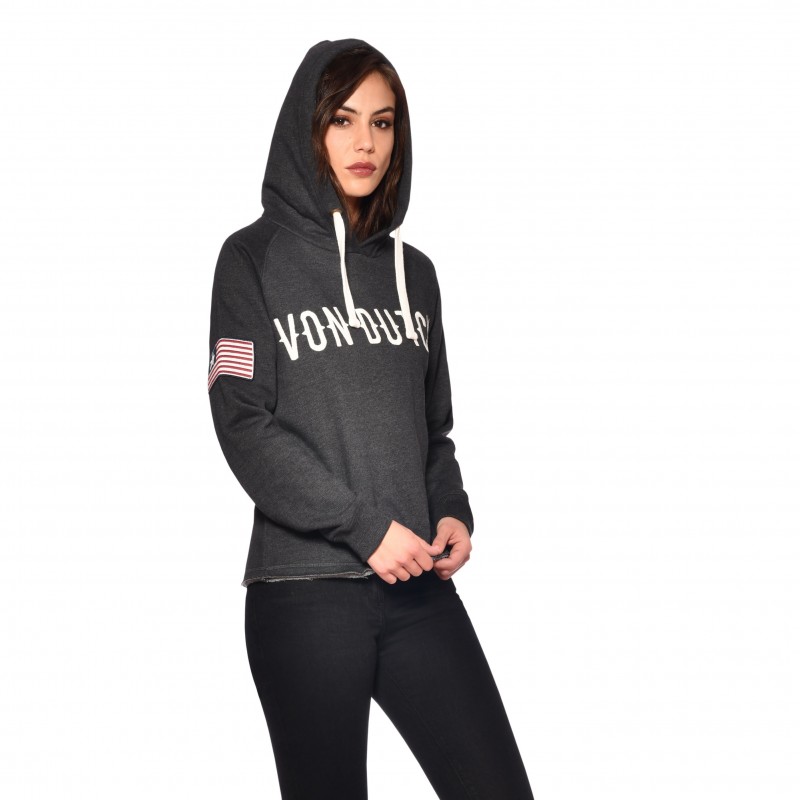 Women's Von Dutch Lexie black sweatshirt with hood