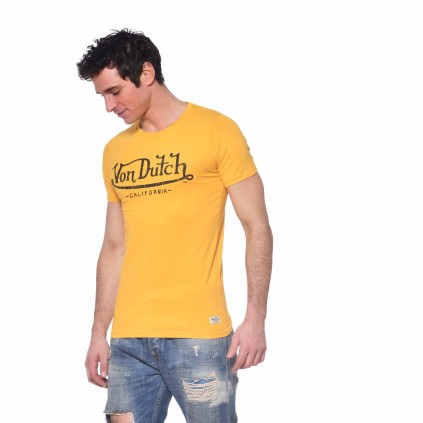 Men's Von Dutch Life yellow T-shirt side