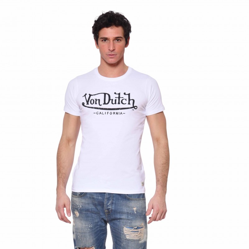 Men's Von Dutch Slim Fit Life white T-Shirt front