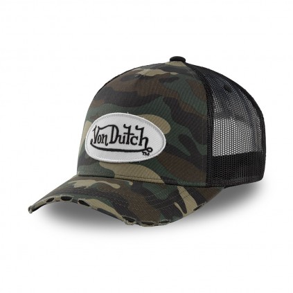 Camouflage baseball Von Dutch cap with mesh