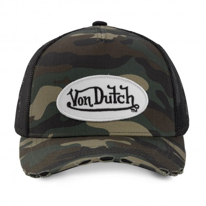 Camouflage baseball Von Dutch cap with mesh front of the cap