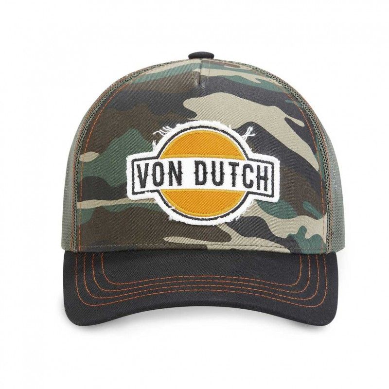 Casquette Trucker Enfant Von Dutch Style Vintage Usé - Taille Unique Ajustable Snapback, Kaki/beige - 7