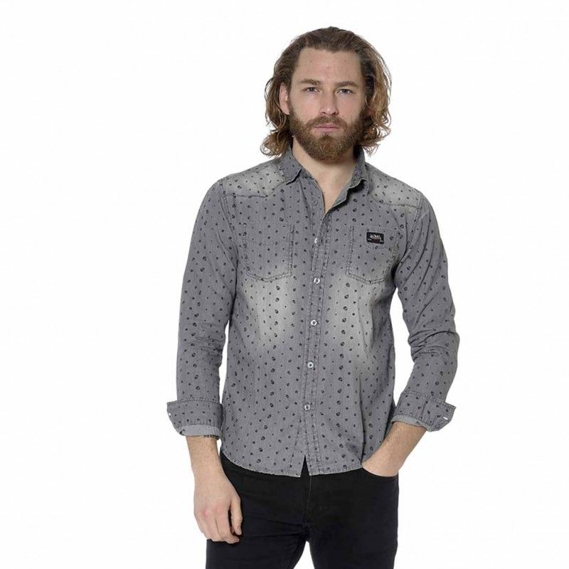 Chemise Von Dutch manches lognues denim 